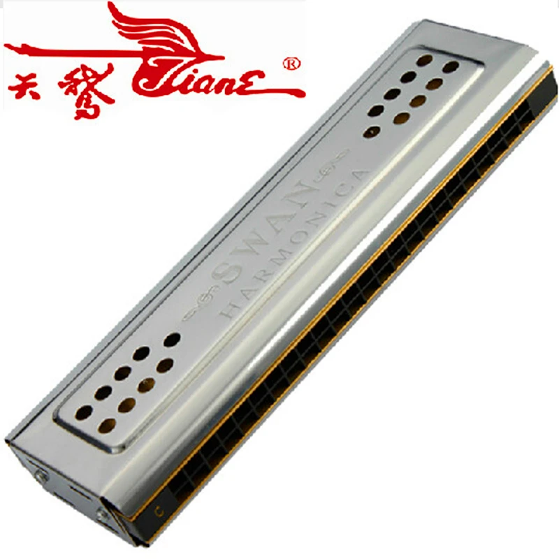 Двусторонняя Губная гармошка Swan с 24 отверстиями C & G для ключей Ogan Armonica