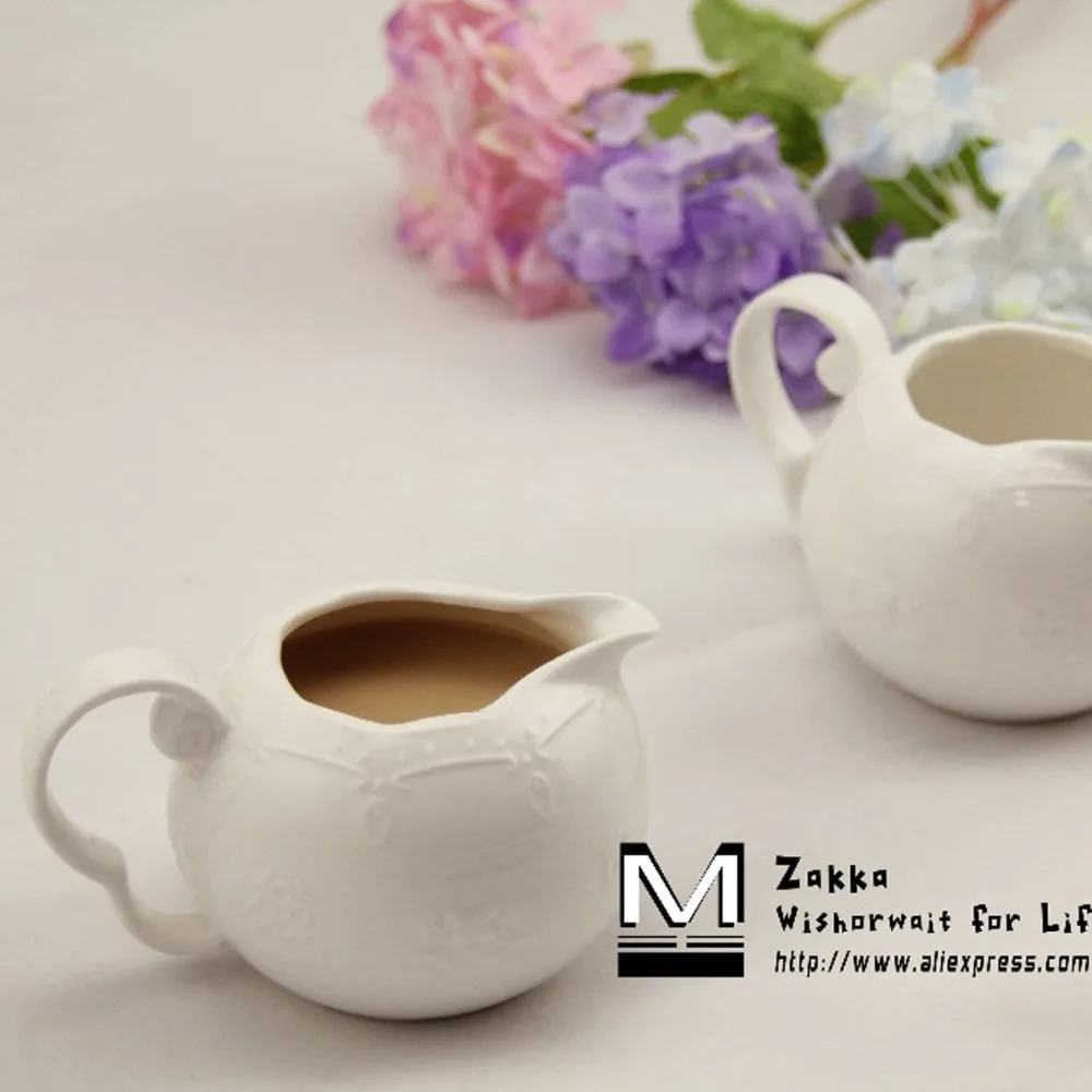 1 шт. Новинка KEYAMA белая кружевная бабочка рельефная керамическая банка для молока