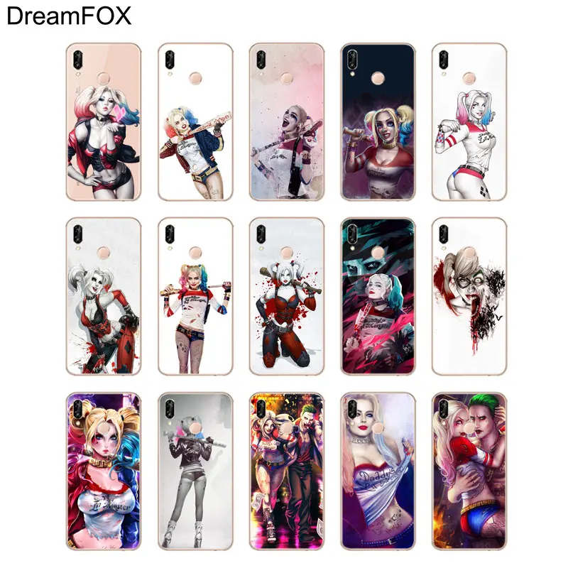 DREAMFOX N046 Harley Quinn Suicide Squad Soft TPU Silicone Cover For Huawei Honor 6A 6C 7X 9 10 P20 P30 Lite Pro P Smart Case |