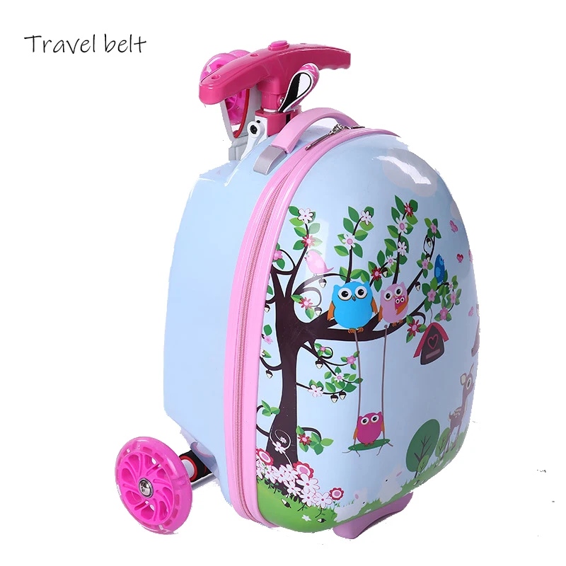 

Cartoon skateboard multifunction PC Rolling Luggage Spinner brand Suitcase Suitable for children from 3 to 8 years old