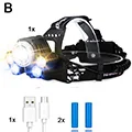 EZK20 дропшиппинг светодиодный налобный фонарь 5 режимов USB Перезаряжаемый водонепроницаемый светильник-вспышка 3 светильник источники для кемпинга