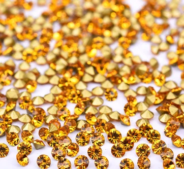 crystal gold 30 цветов чешские хрустальные точечные Стразы для ногтей swarovsky SS3 1,3 мм-1,4 мм конус с заостренным фольгированным дном - Цвет: crystal gold