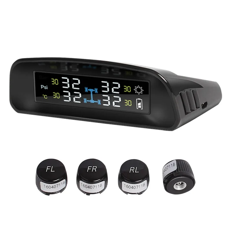 ЖК-дисплей дисплей TPMS шин Давление мониторинга Системы 4 внешних Датчики для