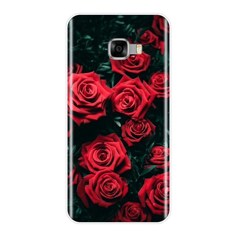Мягкий чехол для телефона, силиконовый чехол для samsung Galaxy C5 C7 C8, красное сердце, роза, цветы, небо, задняя крышка для samsung Galaxy C5 C7 C9 Pro