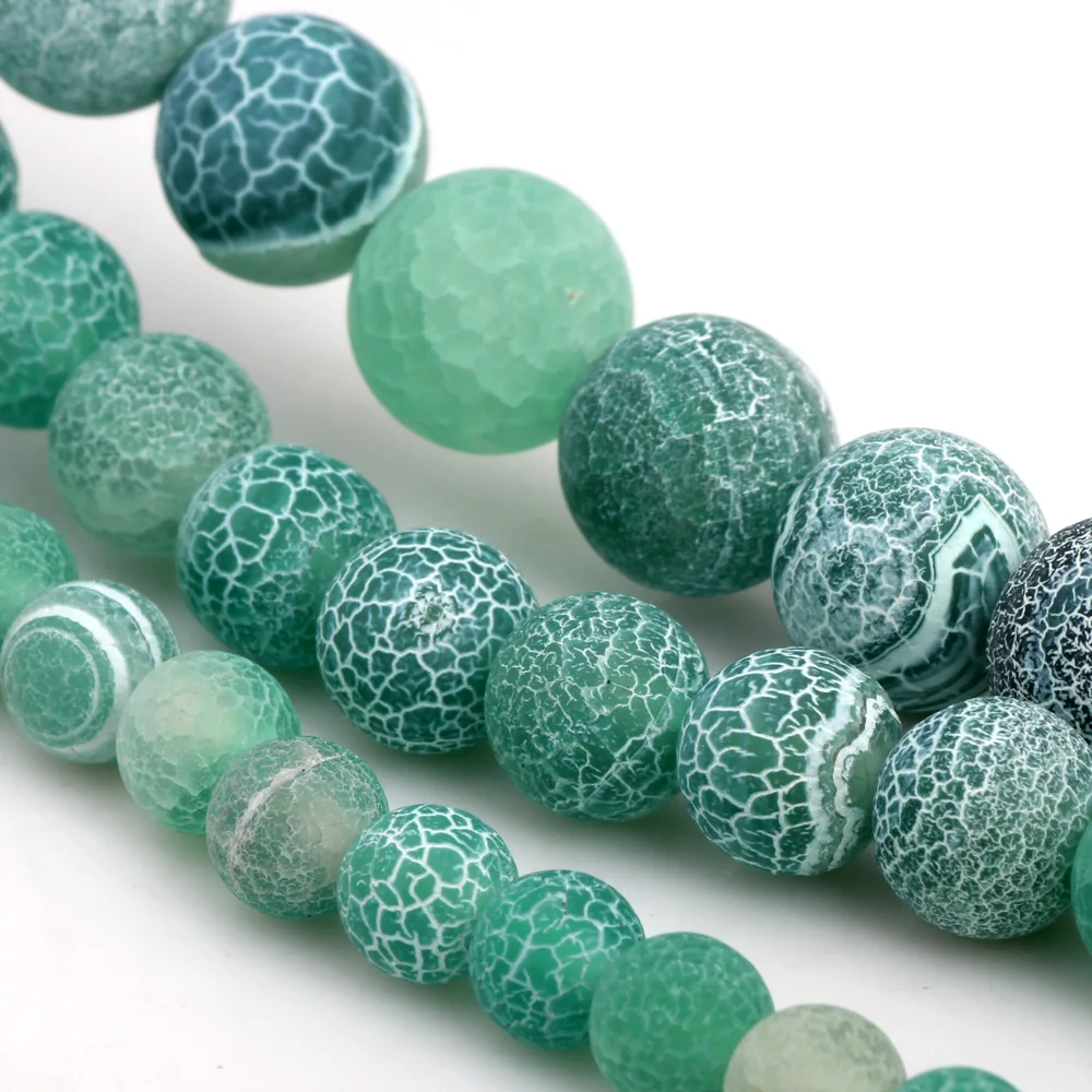 Olingart 6 мм/8 мм/10 мм зеленый окрашенный матовый белый полосатый натуральный камень