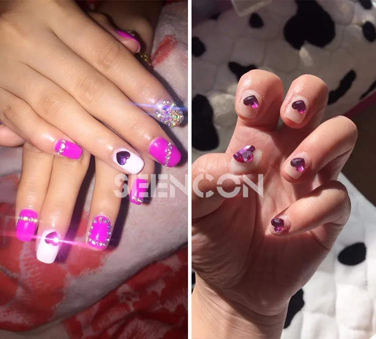 Япония nail art 10 шт./лот 6 мм надписи Sweet Love Heart Стразы для маникюра, высшее качество, аксессуары со стразами с плоской задней частью