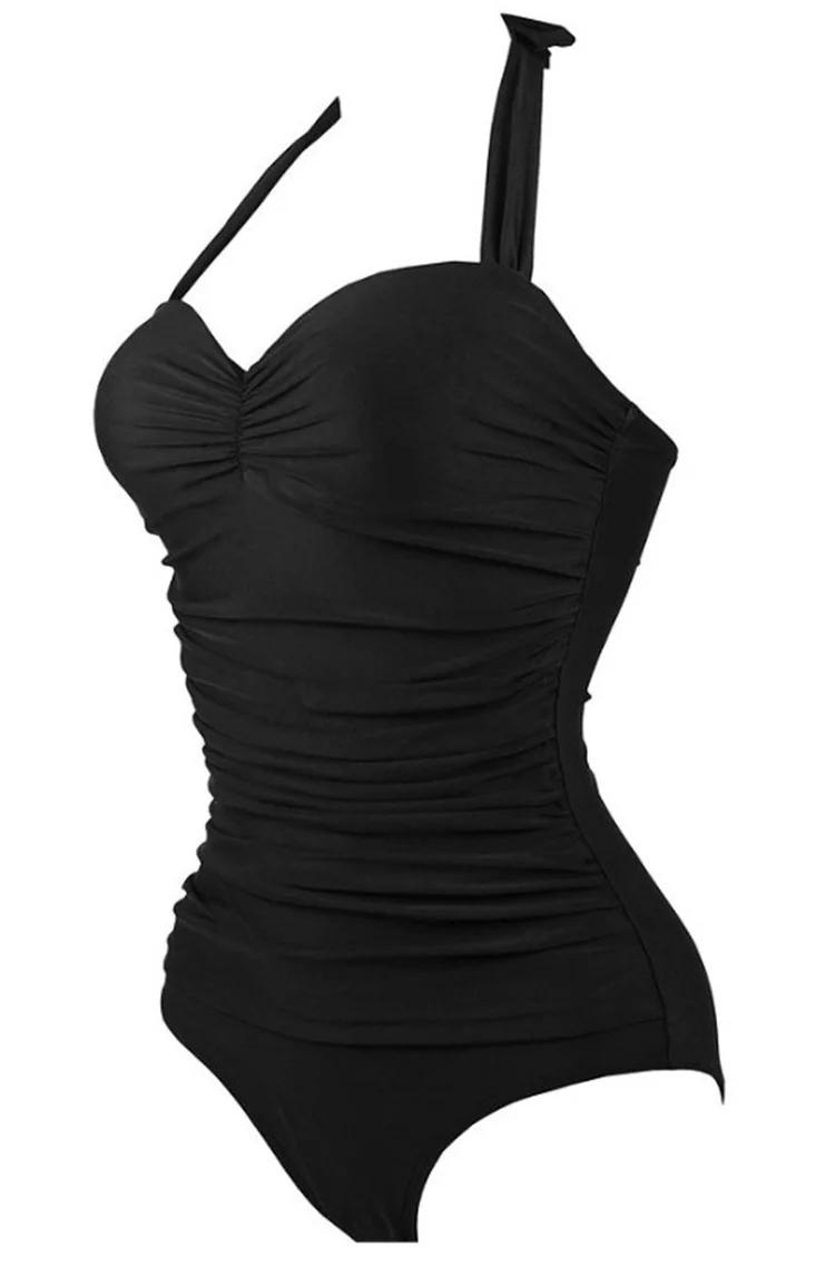 Однотонный черный, зеленый, красный, синий, фиолетовый, плюс размер Xxl, Xxxl, купальный костюм для женщин, цельные купальные трусики, купальный костюм для полных женщин