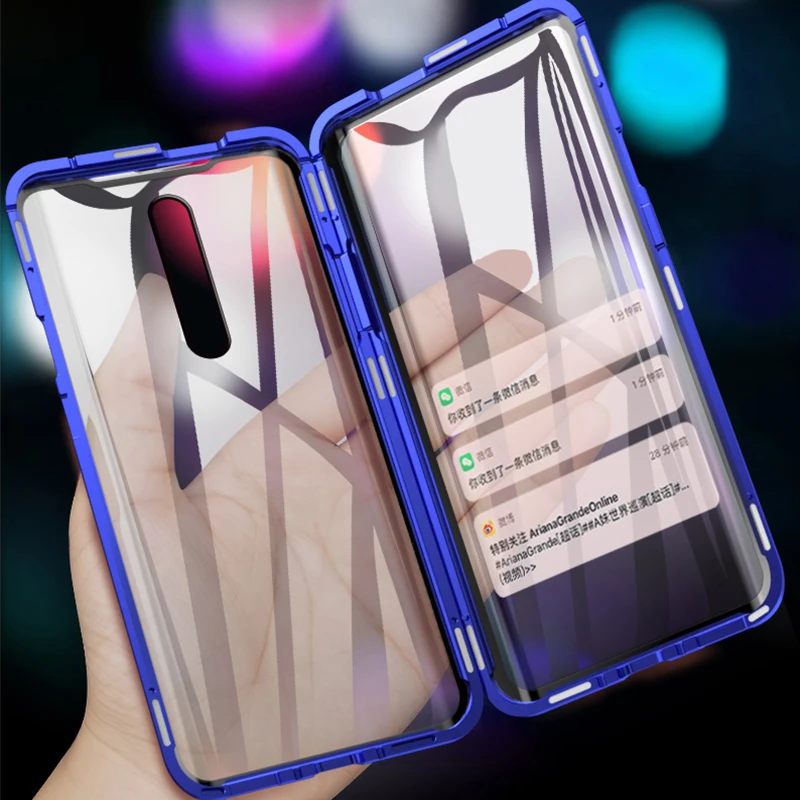 Magnetic Phone Case For Xiaomi 13 12 11 POCO M4 Pro X3 NFC M3 Redmi K50 K20 K40 Note 8 Pro 10 7 MAX3 Metal Bumper Glass Cover