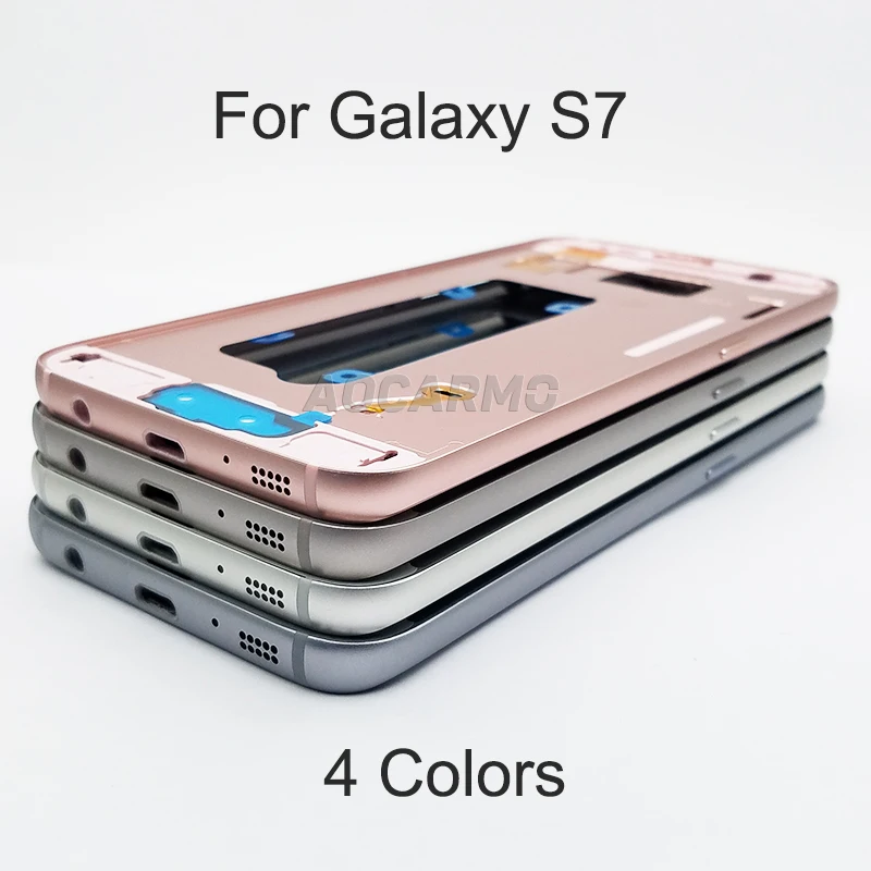 Сменный корпус Aocarmo со средней рамкой с разъемом для SIM-карты кнопки Samsung Galaxy S7 G930