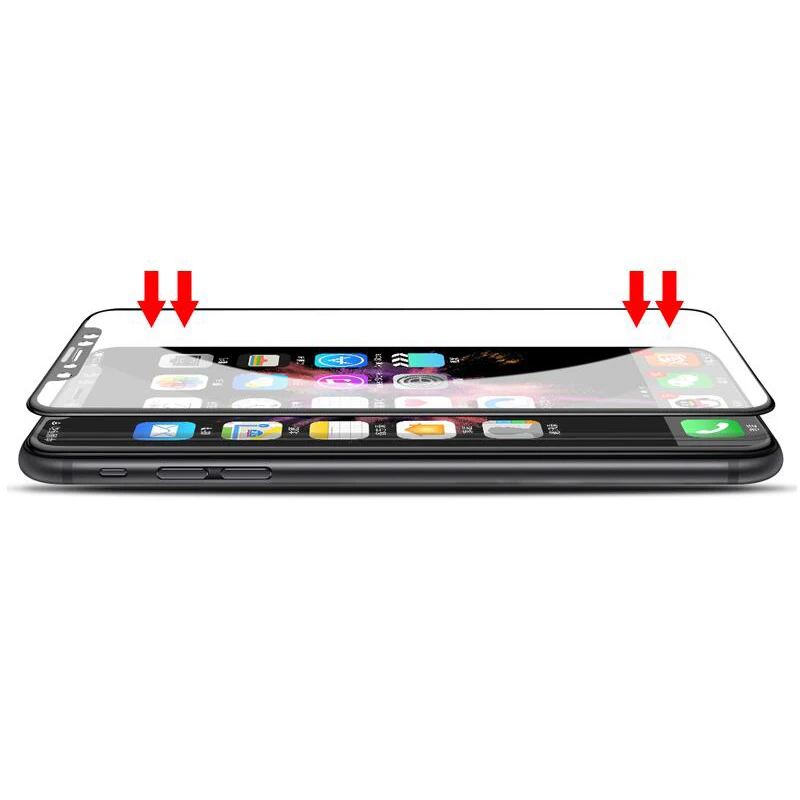 Для iPhone X XS полное покрытие Закаленное стекло Защитная пленка для экрана Apple