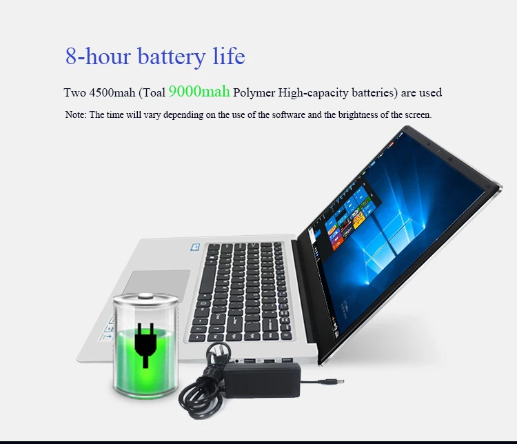 Ноутбук 9000 мА · ч 15 6 дюйма ГБ DDR4 + 64 Гб eMMC HDD windows10 Intel N3450 скоростной ноутбук bluetooth Wi