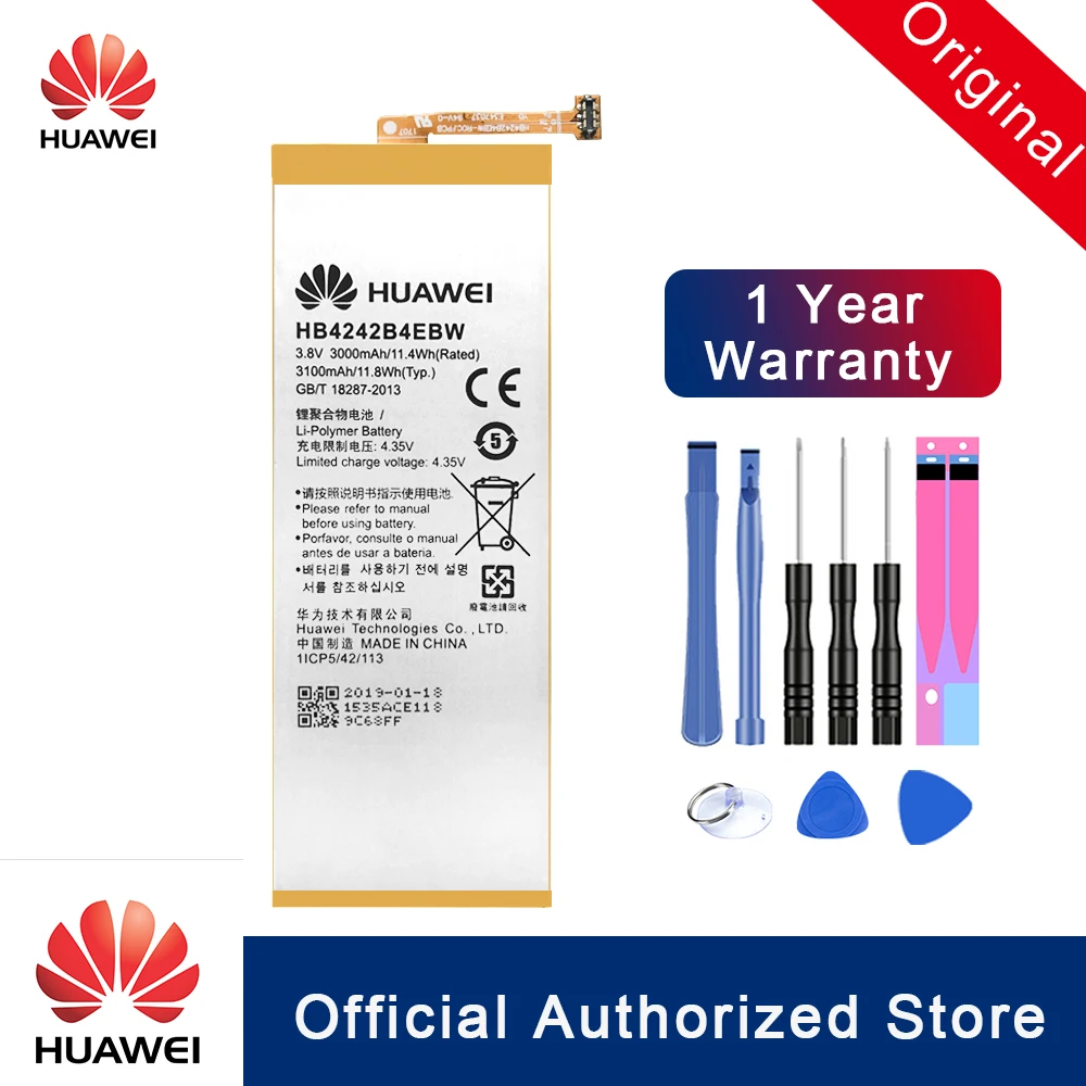 Huawei 100% оригинальный аккумулятор HB4242B4EBW для Honor 6 / 4X 7i Shot X ShotX сменный телефон 3000