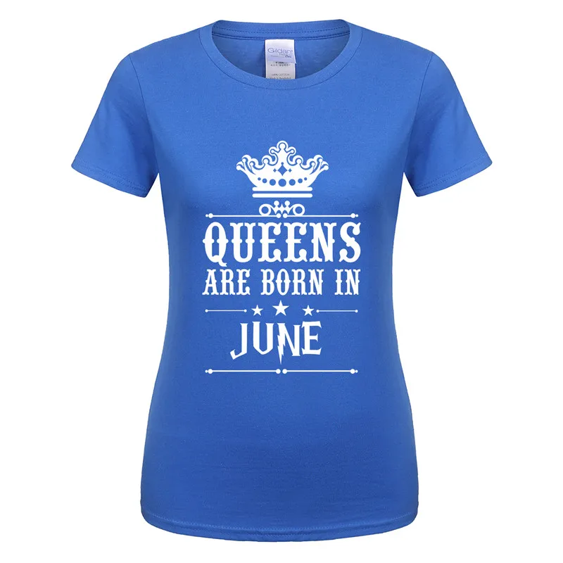 Omnitee Женская Queens рождаются в июне футболки из хлопка с коротким рукавом для