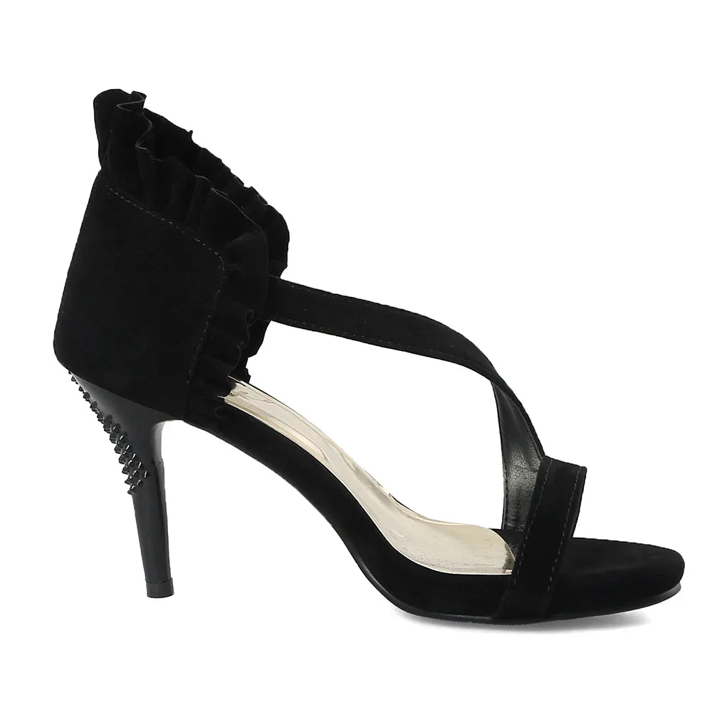 Обувь женские фиолетовые босоножки с ремешком на щиколотке летние Классические