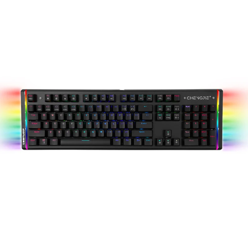 RGB синий переключатель Механическая игровая клавиатура проводной светодиодный