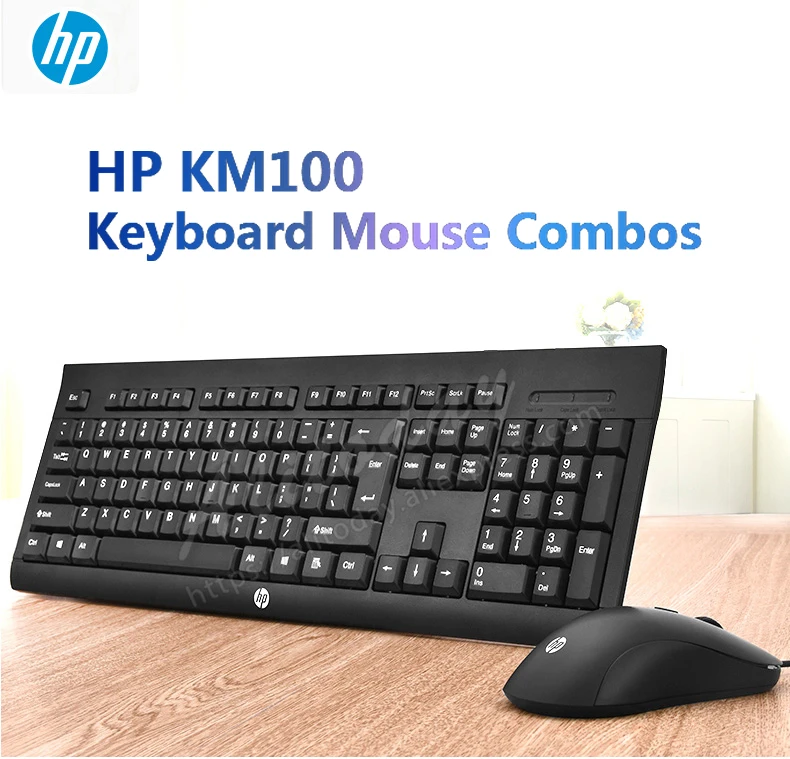 Hp KM100 Проводная клавиатура мышь комбинированная английская клавиатура Lap Top Gamer Оптическая Эргономика