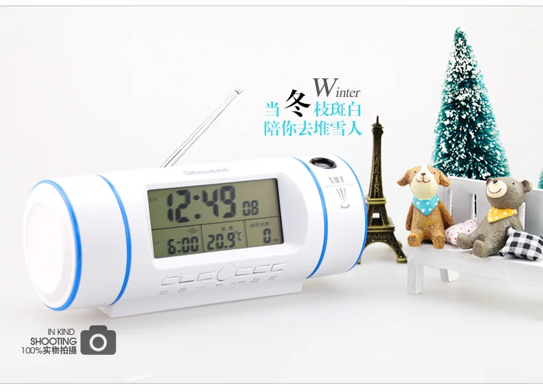 2017FM радио часы Проекции Аплодисменты Звук Контролируется стиль 3 цветов