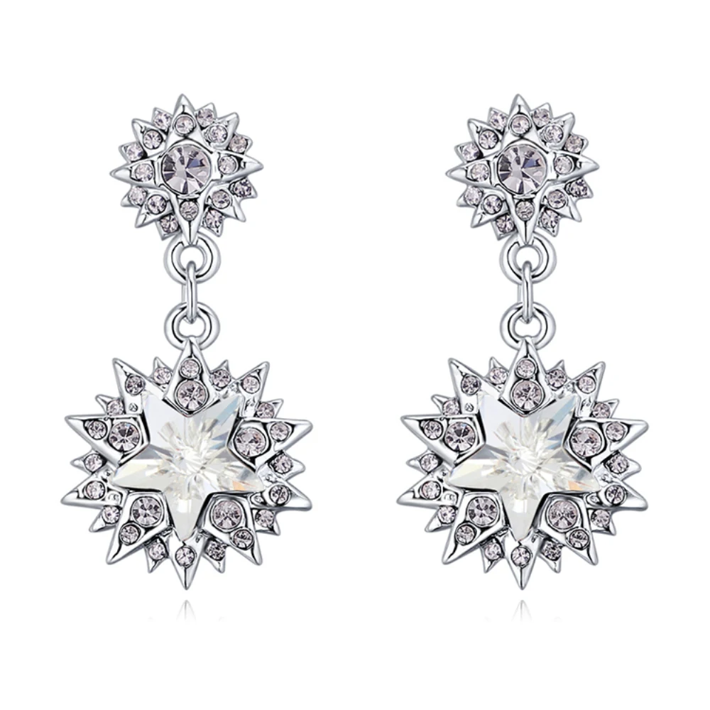 2018 new charming star stud earrings with crystal from swarovski and silver pin for Christmas gift wholesale joyas | Украшения и