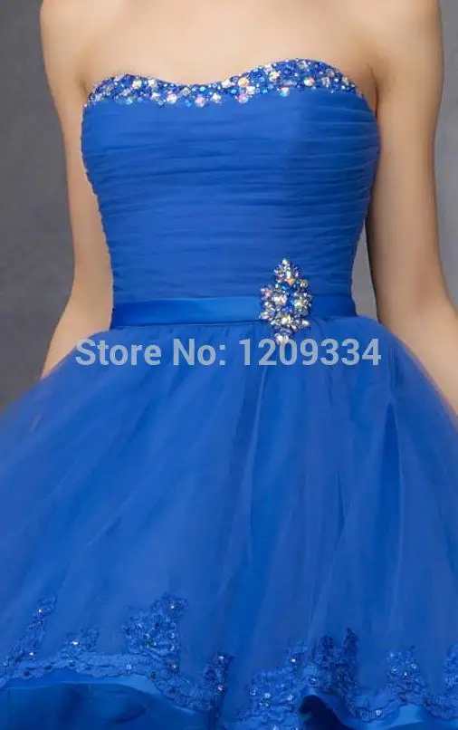 Cocktail Dresses 2015 Short A-Line Blue Ivory Tulle Strapless Lace Lovely Sweet Ball Cheap Homecoming Party Gowns | Свадьбы и