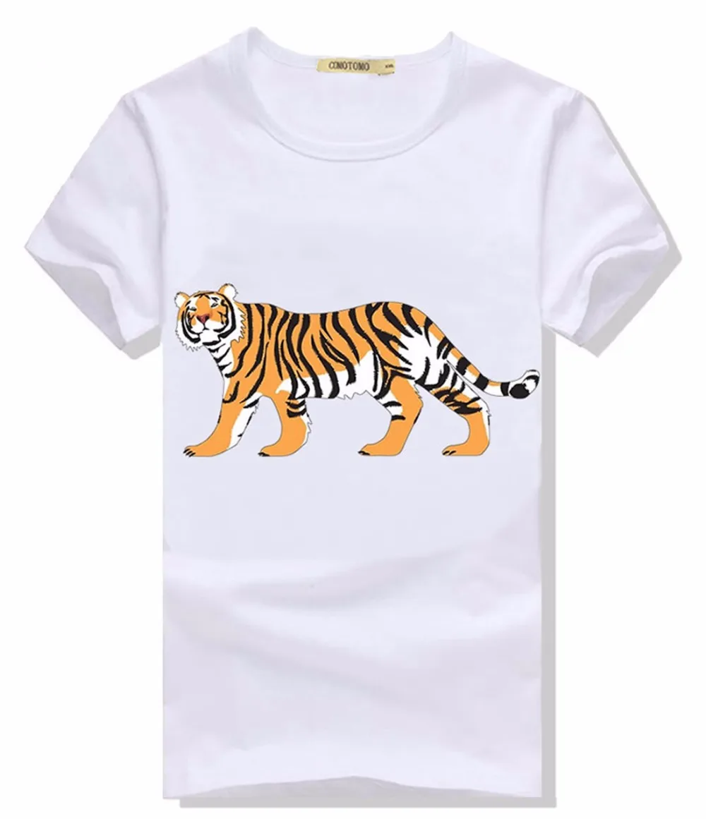 Мужская футболка с тигром Повседневная коротким рукавом и 3D принтом | одежда