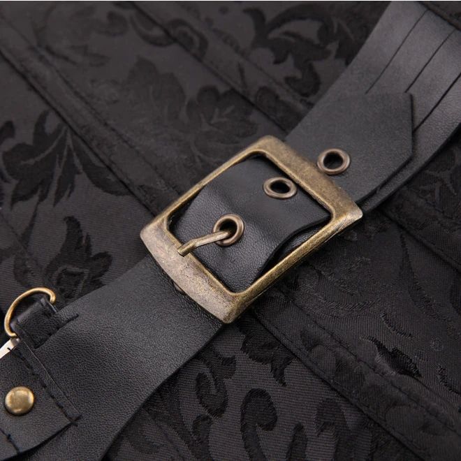 

Brown Black Steampunk Corset Steel Bone Overbust Corsets Dobby Corselets Sexy Waist Slim Bustiers Waist Cincher corset