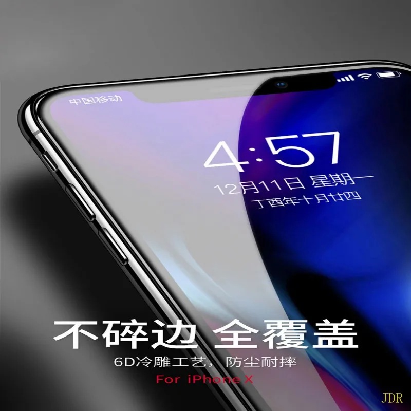 1000 шт. 6D стекла закаленное защитное покрытие превосходное para elI6/I6S i6/7/8 plus/iphone Xs Max пленка из закаленного стекла XR стикер для телефона 6 d холодный камень