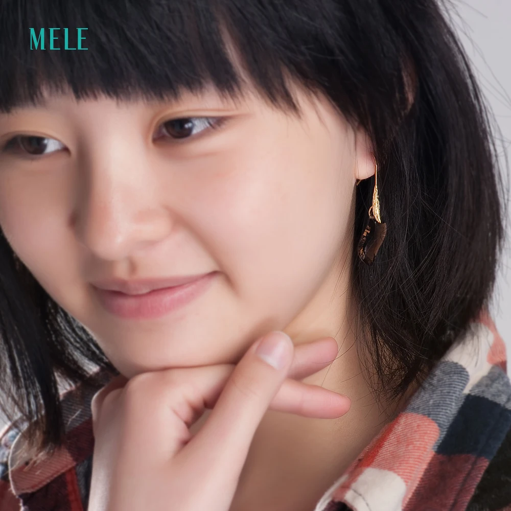 Серьги из серебра 925 пробы с натуральным кристаллом дымчато-белые серьги в форме