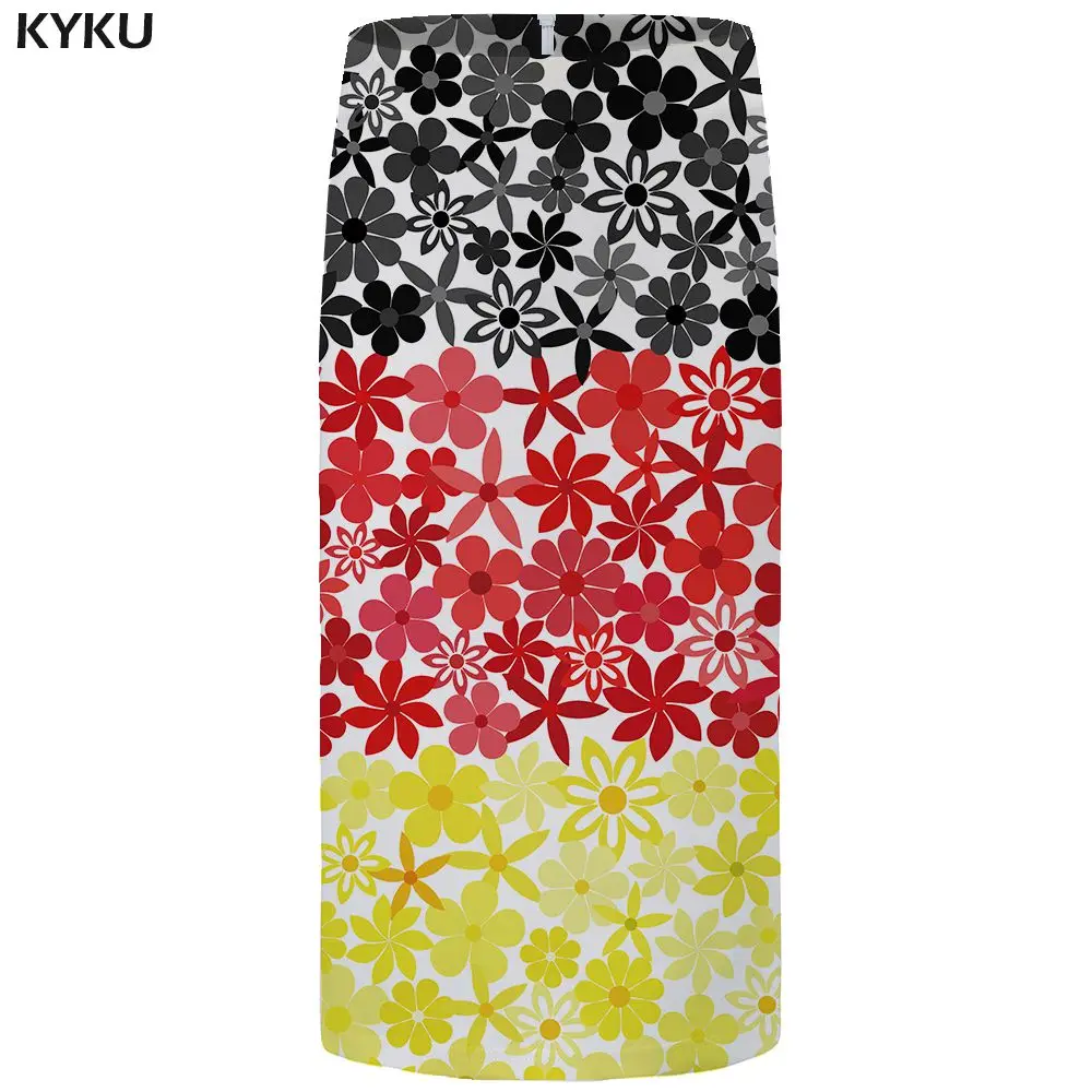 Skirt Woman 03 Бренд KYKU, юбки с цветами, женские вечерние юбки с листьями, большие размеры, цветные, высокая талия, сексуальные, с цветочным рисунком, крутая Женская юбка, новинка, повседневная - Цвет: Skirt Woman 03