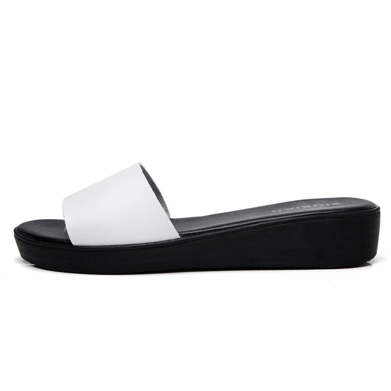 Women Slippers Flip Flops Peep Toe Sandals White Black Platform Comfortable Summer Indoor Shoes | Обувь