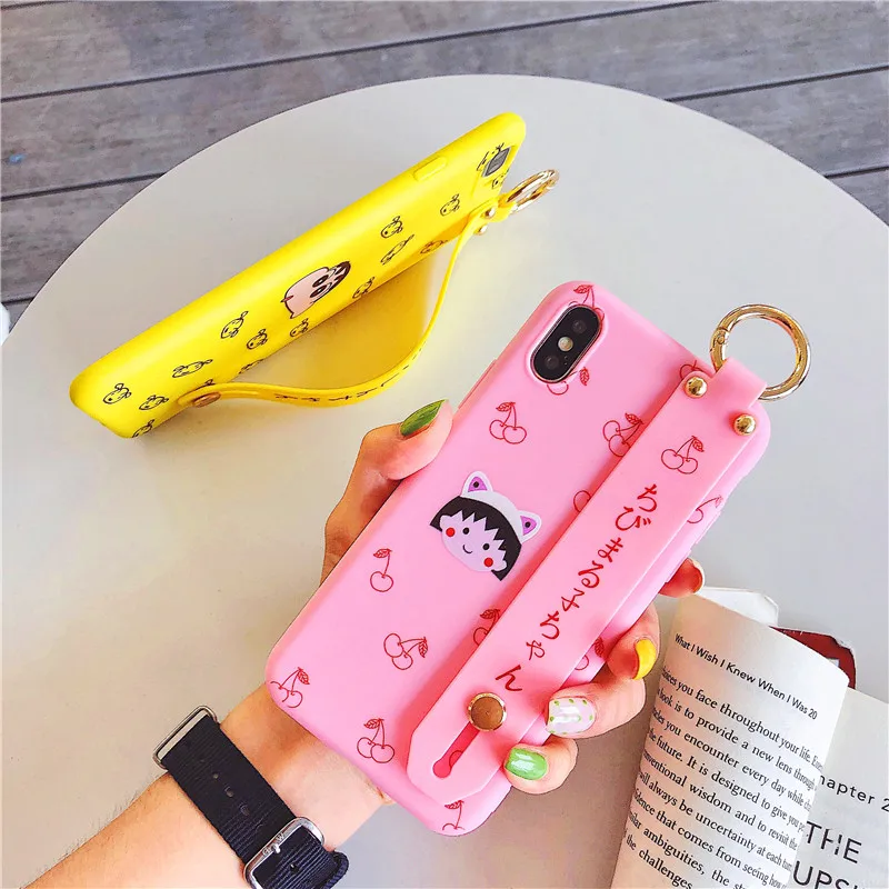Мягкий силиконовый браслет чехол мягкий для телефона s iPhone 6 S 7 8 Plus X XR XS Max Cute Maruko