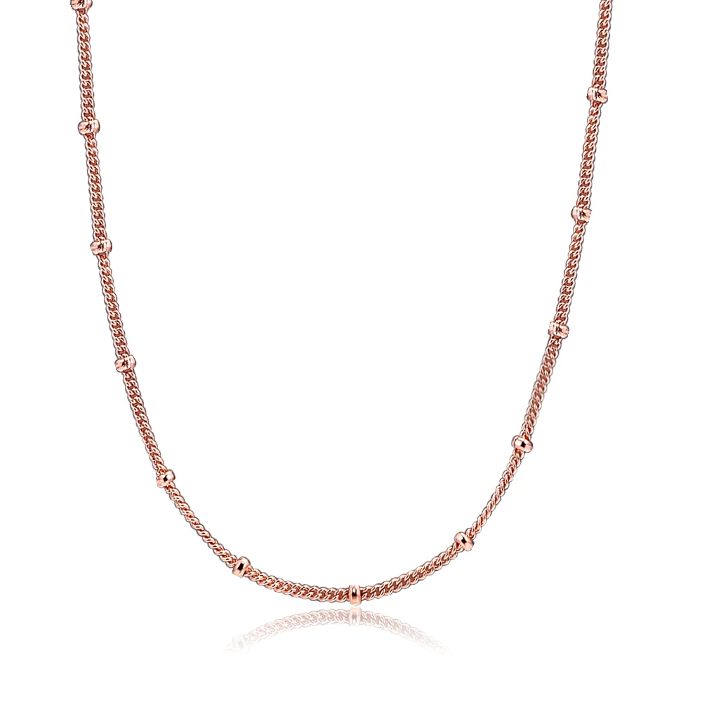 Rose Beaded Necklaces 100% 925 Sterling Silver Jewelry Free Shipping | Украшения и аксессуары
