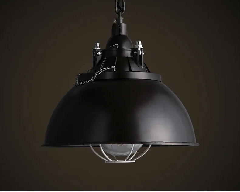 Лофт промышленный подвесной светильник в стиле ретро одноголовый черный