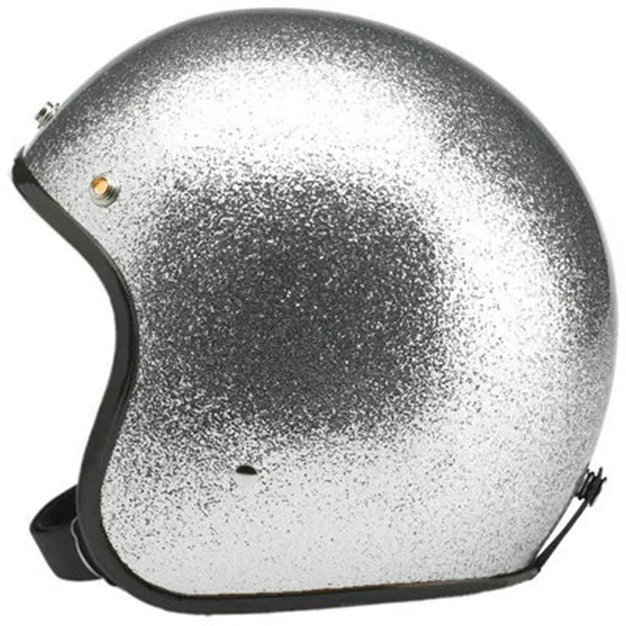 silver casco de moto Motorcycle Helmet Retro Vintage Motorbike Open Face Half Helmet Cruiser Touring Chopper Biker Cafe Racer new german motorcycle wwii style half helmet chopper biker pilot goggles open face moto motocicleta with free goggle and mask