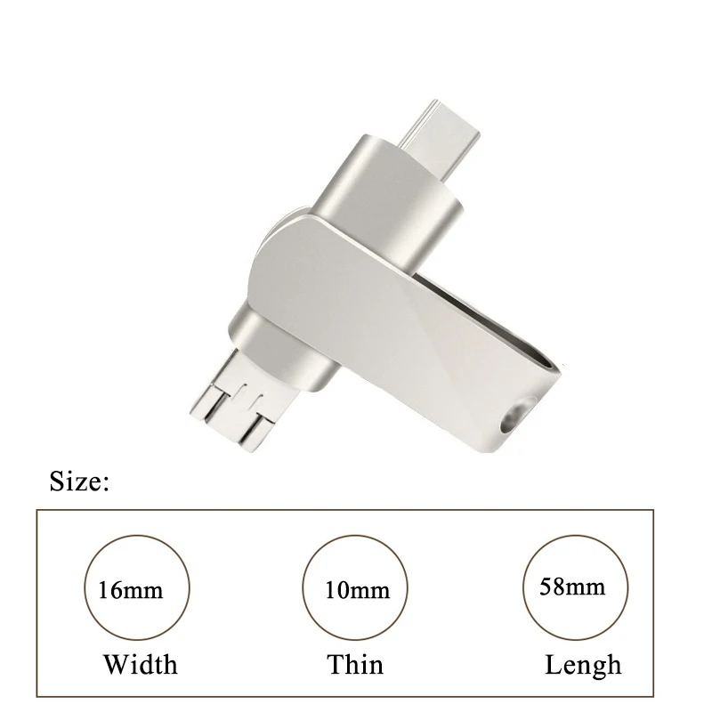 Металлическая флеш-карта USB Type-C OTG флеш-накопитель 32 ГБ 16 64 128 Micro 3 0 для смартфонов