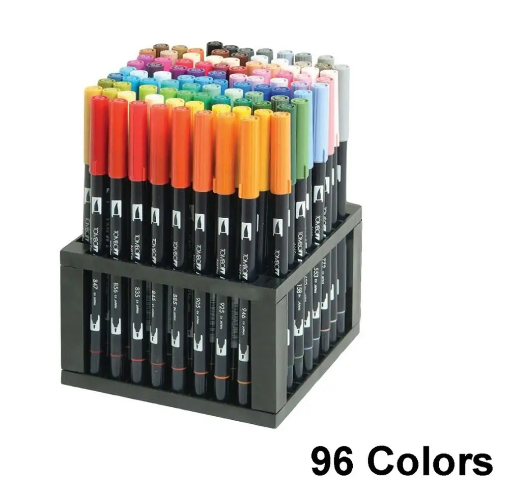 96 Colors TOMBOW ABT кисть двойные акварельные ручки 108 цветов двойная головка художественные маркеры мягкий наконечник Рисование эскиз живопись - Цвет: 96 Colors