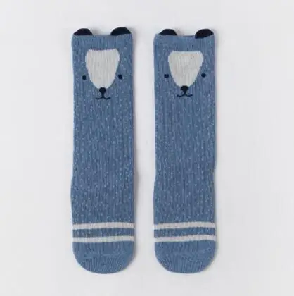 Blue Socks Гольфы до колена для детей от 0 до 3 лет, милые детские забавные носки с кроликом из мультфильма детские лыжные носки для мальчиков, носки для девочек - Цвет: Blue Socks