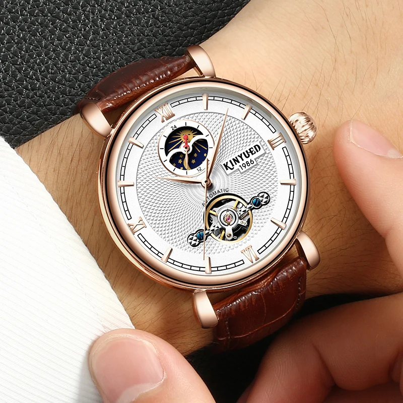 Business Fashion Casual Wristwatch Sports Luxury Dress Tourbillon Skeleton Watch Men Automatic Moon Phase Man Mechanical Watches | Наручные