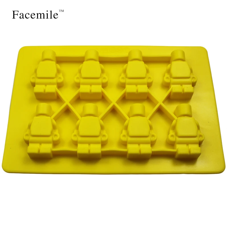 Facemile 3 шт./компл. Строительный кирпич фигура робота силиконовые формы Sugarcraft