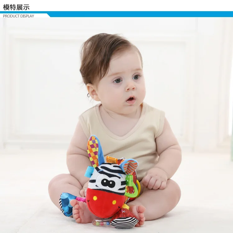20 см детские погремушки льва лиса плюшевая игрушка для собак чучела висячий грызунок звук милые малыши животные прогулочная коляска 0-12 месяцев играть кукла