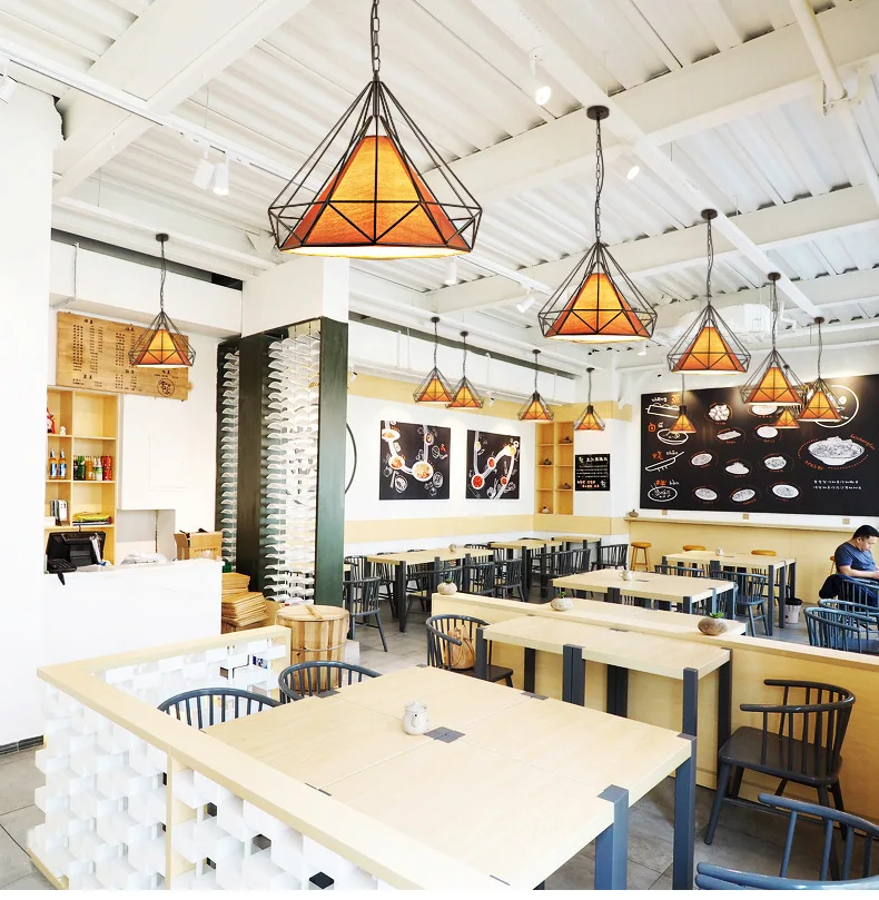 E27 простая современная люстра из кованого железа для скандинавского обучения