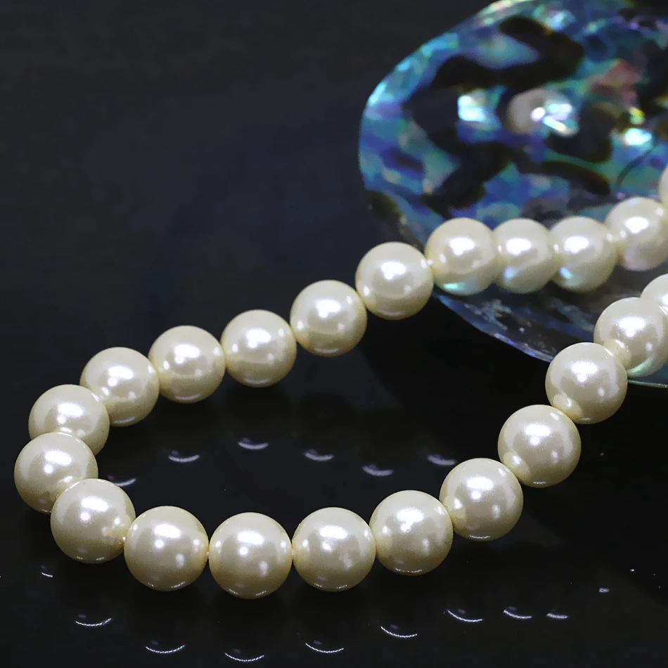 Новая мода кремового белого жемчуга ЮЖНОГО МОРЯ искусственная раковина жемчуг