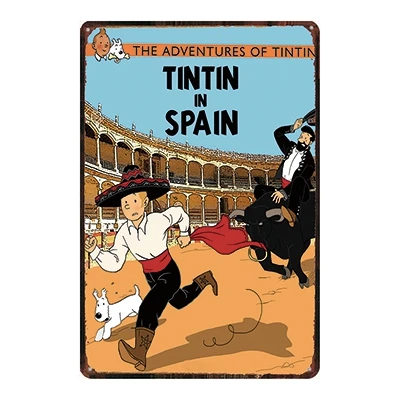 DU2230 Tintin мультфильм фильм жестяная вывеска Металл Ретро Винтаж Pub кафе домашнее искусство детская комната Настенный декор уникальный подарок куадро DU-2219 - Цвет: DU2230