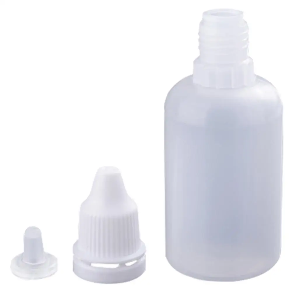 Белая 30 мл пластиковая бутылочки капельницы без запаха с внутренней капельницей