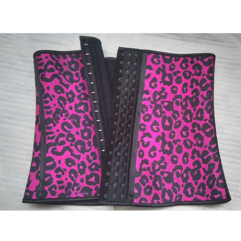 Леопардовый латексный тренировочный корсет для талии женщин корсеты и бюстье