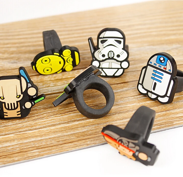 Новинка 20 шт. Популярные разноцветные кольца из силикагеля с героями