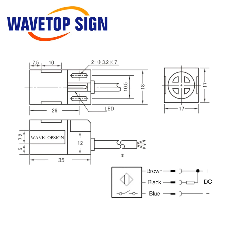 WaveTopSign PL 05N 5 мм Силовые транзисторы NPN Индуктивный бесконтактный Сенсор
