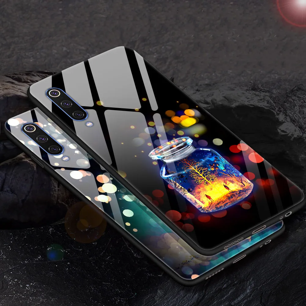 Чехол для Xiaomi mi 9 чехол телефона Жесткий из закаленного стекла Mi SE мягкий бампер mi9