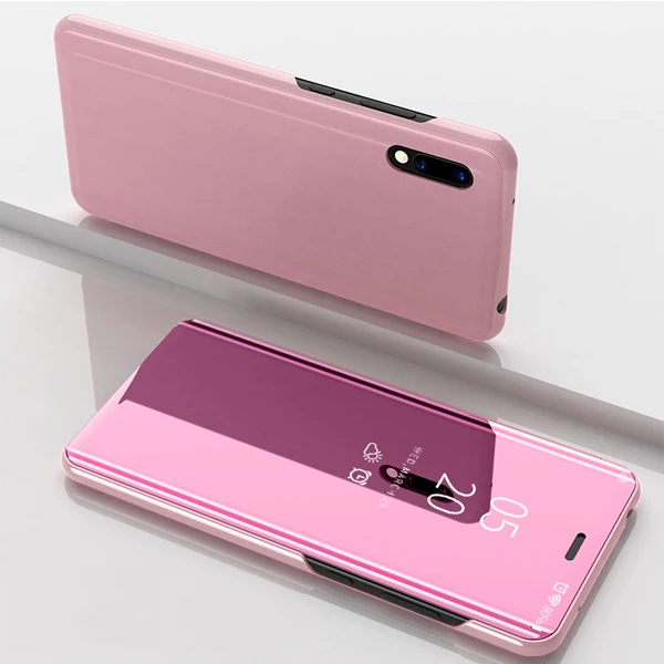 Умный зеркальный флип-чехол для huawei mate 30 20 10 9 Pro Lite 20X P30 P20 Pro Lite P10 Plus Lite P Smart Z Plus чехол - Цвет: Rose Gold