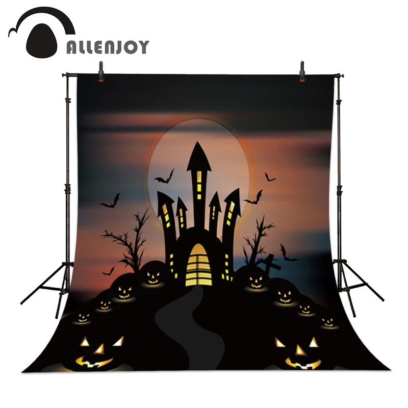 Фон для фотосъемки Allenjoy кладбище надгробие кресты закат Хэллоуин дети