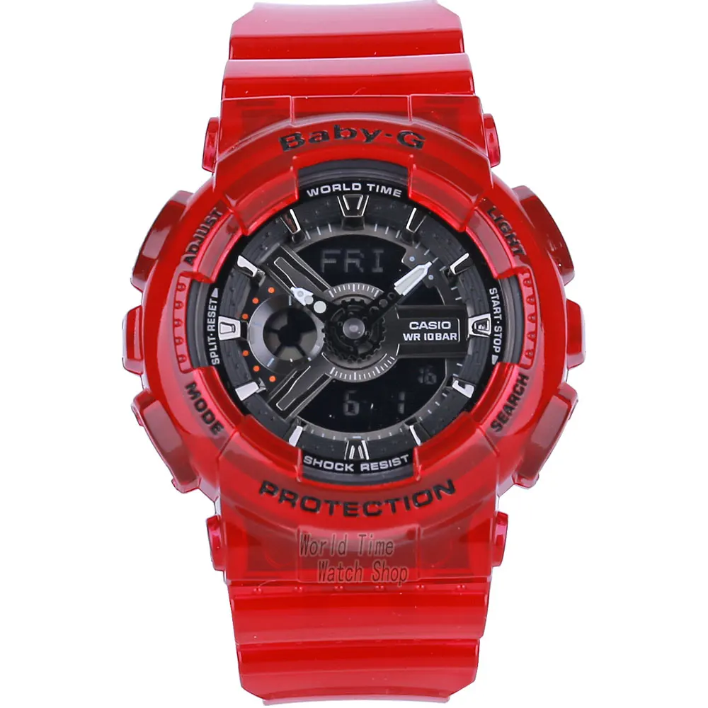 BA110CR4A-1 Часы Casio BABY-G Женские кварцевые спортивные часы мода рестинг на открытом воздухе спортивные двойные водонепроницаемые baby g Часы BA-110 BA-111 - Цвет: BA110CR4A-1